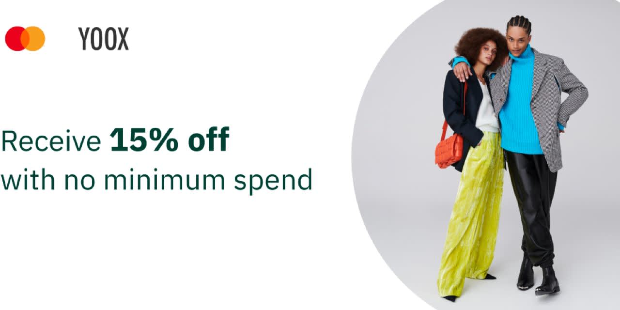 YOOX 15% off with no minimum spend
